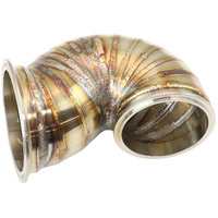 Aeroflow Mitsubishi Evo 4-9 Turbo Exhaust 3-1/2" Dump Pipe 3" V-Band Flange