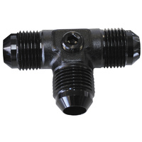 AF824-06PBLK - MALE FLARE TEE -6AN WITH 1/8"