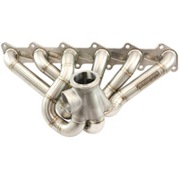 Aeroflow Boosted Ford Barra V-Band Turbo Stainless Steel Manifold - Suits High Mount GT30-GT35 Turbo, with 50mm External Wastegate Flange