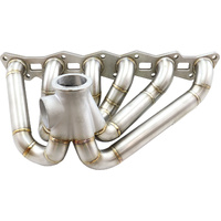 Aeroflow Boosted Nissan RB30 V-Band Turbo Stainless Manifold - Suits Low Mount GT30-GT35 Turbo, with 50mm External Wastegate Flange