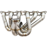 Aeroflow Boosted Nissan RB30 with RB26 Cylinder Head V-Band Stainless Steel Manifold