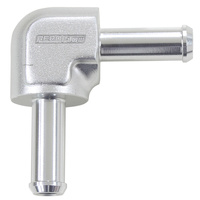 Aeroflow 90 Deg Barb to Barb Hose Joiner 5/8" 15.9mm Silver AF843-10S