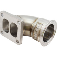 Aeroflow Boosted GM LS T4 Straight Mount Adapter Stainless Steel Turbo Manifold - Suits Single GM LS Turbo Manifold