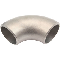 Aeroflow Thick Wall Stainless Pipe, 90° - 45mm (1-5/8"), 3mm (1/8") Wall, 50mm Length, 1.5D Radius