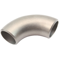 Aeroflow Thick Wall Stainless Pipe, 90° - 35mm (1-3/8"), 3mm (1/8") Wall, 50mm Length, 2.0D Radius