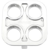 Aeroflow Billet Bulkhead Plate 4 Port Square Modular Polished AF88-2022