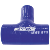 Aeroflow Silicon Tee Piece Hose 1-1/2" 38mm I.D x 1" 25mm Side Leg Blue 