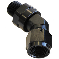 AF919-04-04BLK - 45 DEG 1/4" NPT TO -4AN FEMALE