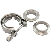 Aeroflow 1-1/4" V-Band Clamp Kit Steel Weld Flanges with Stainless Rings