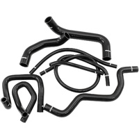 Aeroflow Ford Falcon BA, BF, FG (6 Cylinder Turbo Barra) Gloss Black Silicone Radiator Heater Hose Kit - 4-Ply, 4mm Wall Thickness