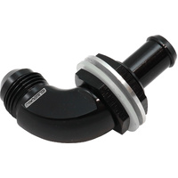 Aeroflow 90 Degree Fuel Cell Bulkhead -8AN to 1/2" Barb - Black Finish