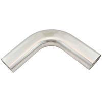 Aeroflow Stainless Steel 3-1/2" Oval Tube, 90 Degree Angle - 2" H x 4-11/32" W, 1/16" Wall
