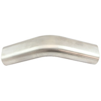 Aeroflow Stainless Steel 3-1/2" Oval Tube, 45 Degree Angle Vertical Pipe - 2" H x 4-11/32" W, 1/16" Wall