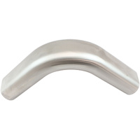 Aeroflow Stainless Steel 3-1/2" Oval Tube, 90 Degree Angle Vertical Pipe - 2" H x 4-11/32" W, 1/16" Wall