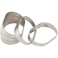 Aeroflow Stainless Steel 3-1/2" Oval Vertical Pie Cuts - Pack of 5 - 2" H x 4-11/32" W, 1/16" Wall