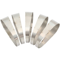 Aeroflow Stainless Steel 3-1/2" Oval Pie Cuts - Pack of 5 - 2" H x 4-11/32" W, 1/16" Wall