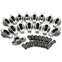 Aeroflow Small Block Chev Stainless Steel Roller Rocker Set 3/8" Stud 1.60 Ratio