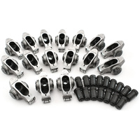 Aeroflow Small Block Chev Stainless Steel Roller Rocker Set - 7/16" Stud Mount, 1.65 Ratio, Set of 16