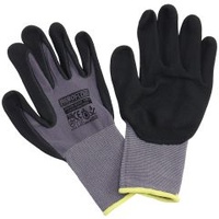 Aeroflow Medium Mechanic Gloves- One Pair  Black Nitrile Foam