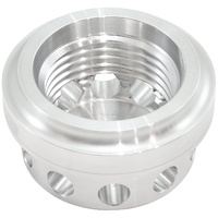 Aeroflow Aluminium Vented Weld-On Female -12ORB Bung - Baffled Weld-On Fitting