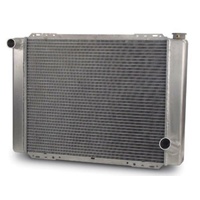AFCO Universal Fit Cross Flow Aluminium Radiator GM Style Natural Satin Finish 27.5" x 19" LH Inlet RH outlet AFC80101N