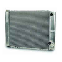 AFCO Universal Fit Double Pass Aluminium Radiator Natural Satin Finish 27.5" x 19" LH Filler RH Inlet RH outlet AFC80101NDP