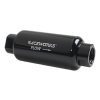 Raceworks An-10 Billet Fuel Filter 75 Micron Od50mm Length 140mm  ALY-077-75BK