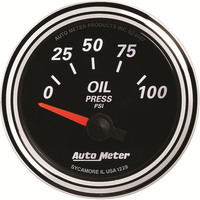 Auto Meter Gauge Designer Black II Oil Pressure 2 1/16 in. 100psi Electrical Analog Each AMT-1228