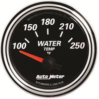 Auto Meter Gauge Designer Black II Water Temperature 2 1/16 in. 250 Degrees F Electrical Analog Each AMT-1238