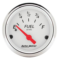 Auto Meter Gauge Arctic White Fuel Level 2 1/16 in. 240-33 Ohms Electrical Analog Each AMT-1317