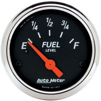 Auto Meter Gauge Designer Black Fuel Level 2 1/16 in. 240-33 Ohms Electrical Analog Each AMT-1424