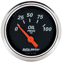 Auto Meter Gauge Designer Black Oil Pressure 2 1/16 in. 100psi Electrical Analog Each AMT-1426