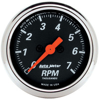 Auto Meter Gauge Designer Black Tachometer 2 1/16 in. 0-7K RPM In-Dash Analog Each AMT-1477