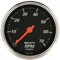 Auto Meter Gauge Designer Black Tachometer 3 1/8 in. 0-7K RPM In-Dash Analog Each AMT-1478