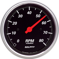 Auto Meter Gauge Designer Black Tachometer 3 3/8 in. 0-8K RPM In-Dash Each AMT-1490