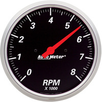 Auto Meter Gauge Designer Black Tachometer 5 in. 0-8K RPM In-Dash Analog Each AMT-1499