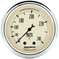 Auto Meter Gauge Antique Beige Water Temperature 2 1/16 in. 120-240 Degrees F Mechanical Analog Each AMT-1832