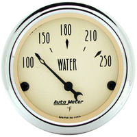 Auto Meter Gauge Antique Beige Water Temperature 2 1/16 in. 250 Degrees F Electrical Analog Each AMT-1837