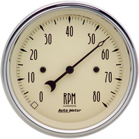 Auto Meter Gauge Antique Beige Tachometer 3 3/8 in. 0-8K RPM In-Dash Each AMT-1890
