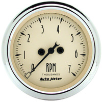 Auto Meter Gauge Antique Beige Tachometer 2 1/16 in. 0-7K RPM In-Dash Analog Each AMT-1897