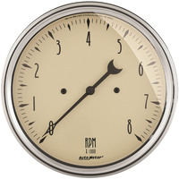 Auto Meter Gauge Antique Beige Tachometer 5 in. 0-8K RPM In-Dash Analog Each AMT-1899
