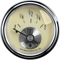 Auto Meter Gauge Prestige Fuel Level 2 1/16 in. 0-90 Ohms Electrical Antique Ivory Analog Each AMT-2013
