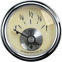 Auto Meter Gauge Prestige Fuel Level 2 1/16 in. 240-33 Ohms Electrical Antique Ivory Each AMT-2017