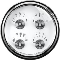 Auto Meter Gauge Prestige Quad Fuel Level Volts Oil Pressure Water Temperature 5 in. 240-33 Ohms Electrical Pearl Each AMT-2019