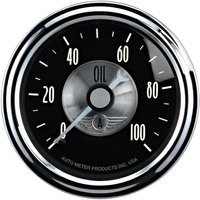 Auto Meter Gauge Prestige Oil Pressure 2 1/16 in. 100psi Mechanical Black Diamond Analog Each AMT-2022