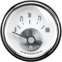 Auto Meter Gauge Prestige Oil Pressure 2 1/16 in. 100psi Electrical Pearl Analog Each AMT-2026