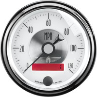Auto Meter Gauge Prestige Speedometer 3 3/8 in. 120mph Electric Programmable W/LCD Odometer Pearl Analog Each AMT-2084