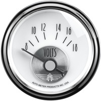 Auto Meter Gauge Prestige Voltmeter 2 1/16 in. 18V Electrical Pearl Analog Each AMT-2094