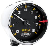 Auto Meter Gauge Autogage Tachometer 3 3/4 in. 0-8K RPM Pedestal Black Dial Chrome CASE Each AMT-2301