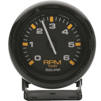 Auto Meter Gauge Autogage Tachometer 2 3/4 in. 0-6K RPM Pedestal Black Dial Black CASE Each AMT-2306